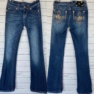 Miss Me Boot Cut Embellished Pocket Jeans